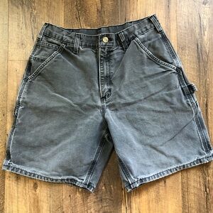 SOLD Carhartt B25 US Men’s 32 Black Washed Duck Work Shorts Distressed